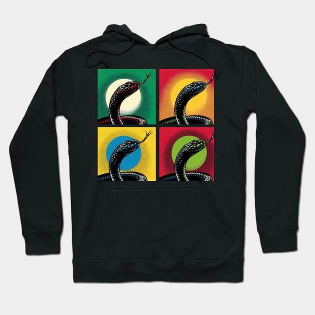 Black Mamba Pop Art - Cool Snake Hoodie by PawPopArt